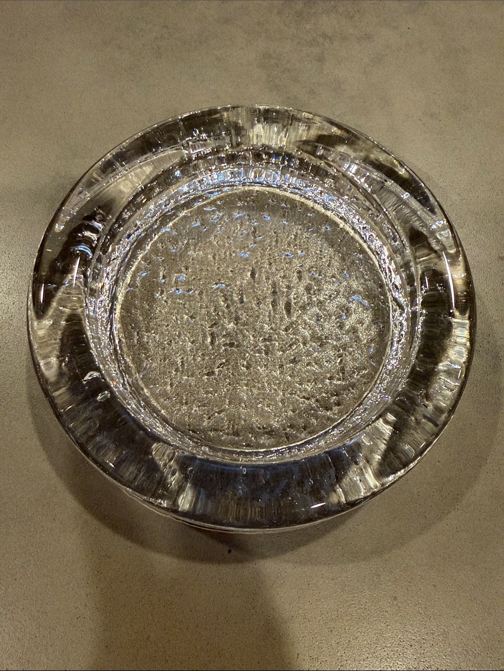 Vintage Iittala Riite Art Medium Glass Bowl with Textured Bottom